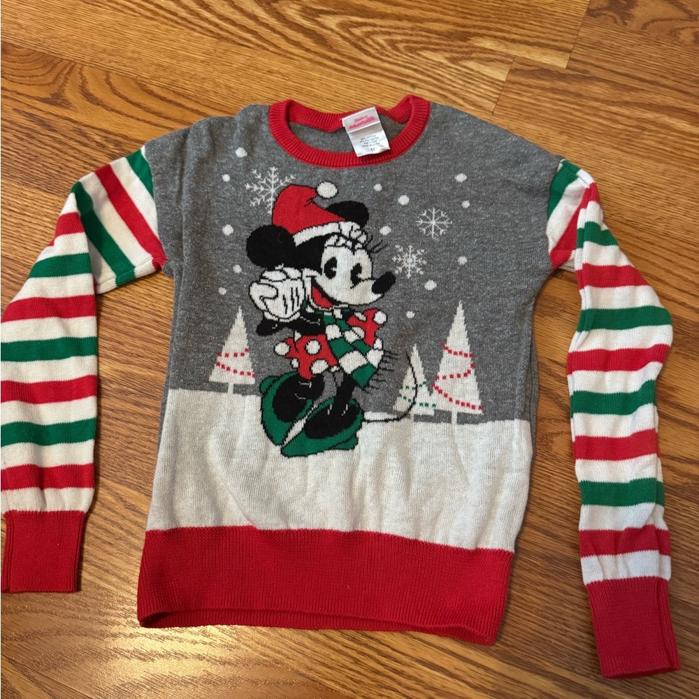 Disney Minnie 5T Mouse Christmas Tree Sweater Christmas Knit Sweater